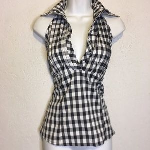 Sexy Pinup Gingham Halter Top ~ L NWT NEW